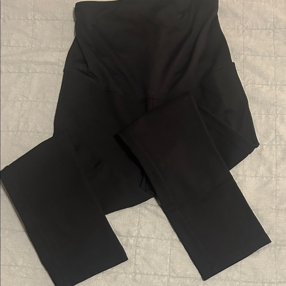 Isabel Black Maternity Cropped Trousers